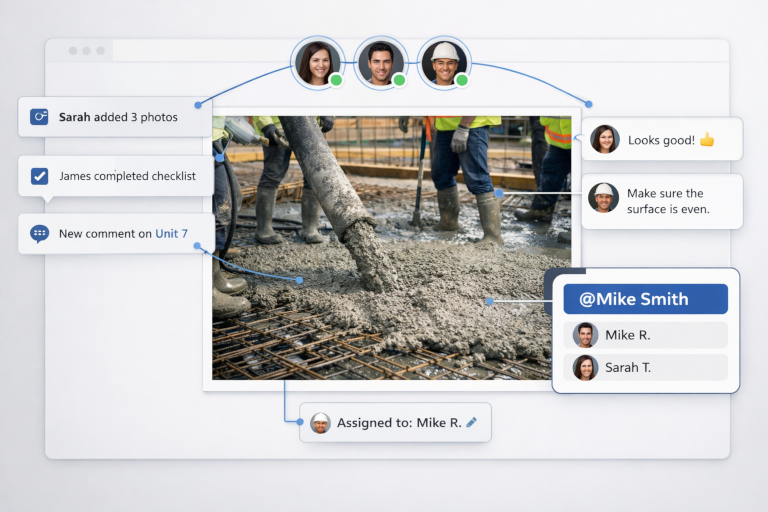 A crew seeing each other&rsquo;s job-site photos in real time in WorkSiteCam