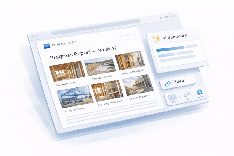 A branded WorkSiteCam client report built from job photos